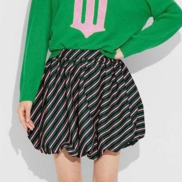 Womens Wicked Movie Striped Bubble Mini Skirt Paul Tazewell Pink - Size XS - Picture 1 of 14